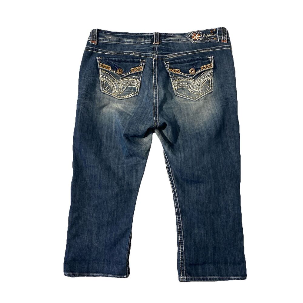 Hydraulic Capri Jeans 14 Flap Pocket Denim Embroidered Y2K